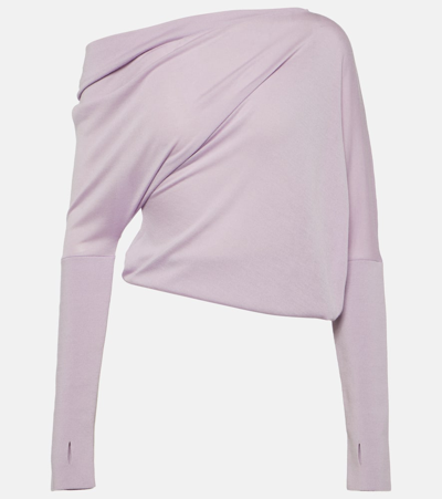 Shop Tom Ford Off-shoulder Cashmere And Silk Sweater In Purple