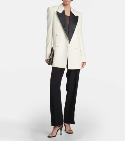 Shop Stella Mccartney Wool Tuxedo Jacket In White