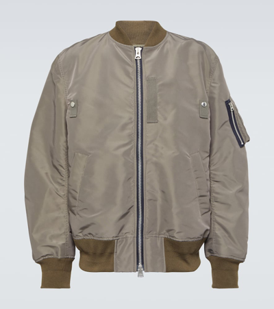Shop Sacai Technical Twill Bomber Jacket In Neutrals