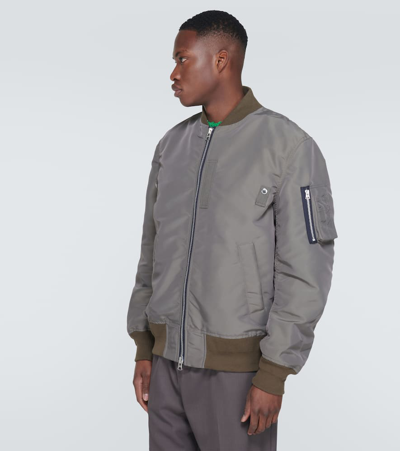 Shop Sacai Technical Twill Bomber Jacket In Neutrals