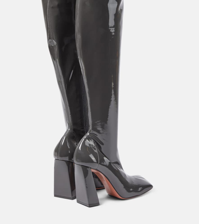 Amina Muaddi Marine Stretch 95 Latex Over-the-knee Boots In Grey