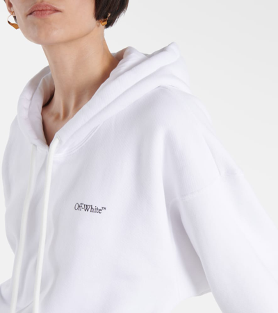 Off-white Printed Cropped Hoodie In Multicoloured
