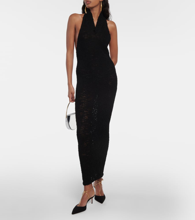 Aquazzura Romance 65 Bow-embellished Velvet And Mesh Pointed-toe Pumps In Burgundy