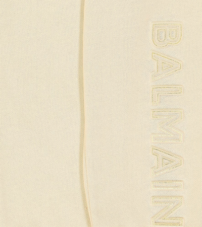 Balmain Cotton Fleece Sweatshirt And Sweatpants Set In Neutrals