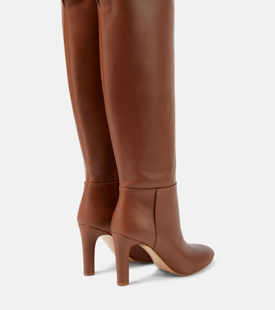 Shop Gabriela Hearst Linda Leather Over-the-knee Boots In Braun