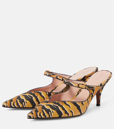 Zimmermann Aura Mules 65mm Tan Tiger 40 In Multicoloured