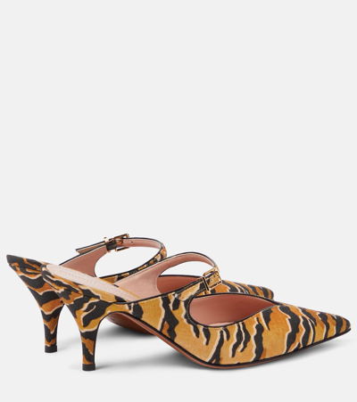 Zimmermann Aura Mules 65mm Tan Tiger 40 In Multicoloured