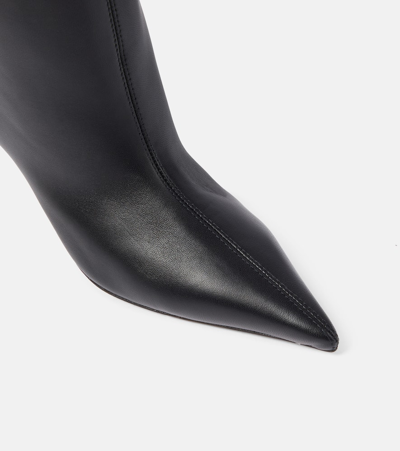 Amina Muaddi Fiona 60 Leather Over-the-knee Boots In Black