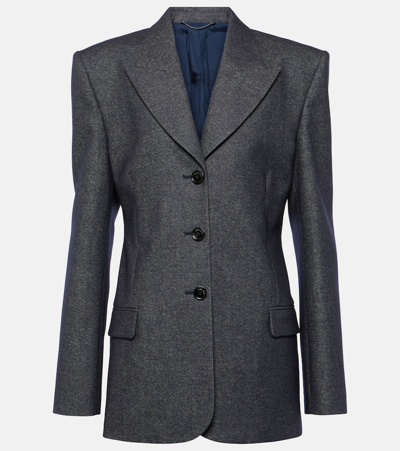 Shop Magda Butrym Wool-blend Blazer In Blue