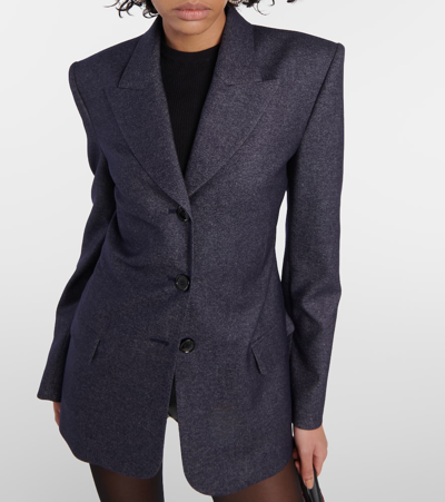 Shop Magda Butrym Wool-blend Blazer In Blue