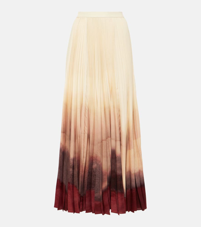 Shop Altuzarra Sif Pleated Ombré Maxi Skirt In Multicoloured