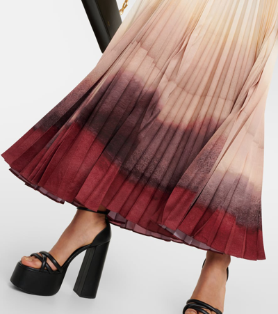 Shop Altuzarra Sif Pleated Ombré Maxi Skirt In Multicoloured