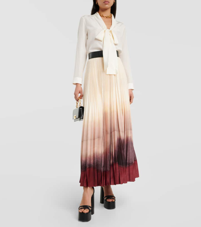 Shop Altuzarra Sif Pleated Ombré Maxi Skirt In Multicoloured