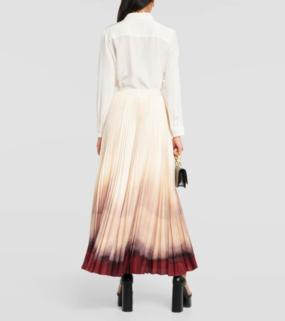 Shop Altuzarra Sif Pleated Ombré Maxi Skirt In Multicoloured