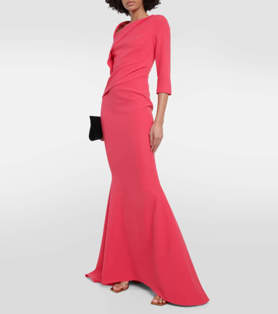 Shop Safiyaa Pollina Crêpe Gown In Pink