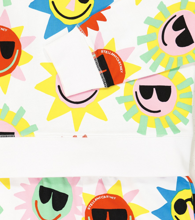 Stella Mccartney Printed Cotton Fleece Sweatshirt And Shorts Set In Multicoloured