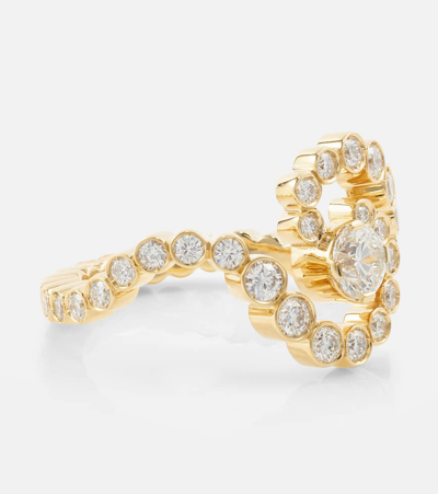 Sophie Bille Brahe Ocean De Ciel 18kt Gold Ring With Diamonds In Gold
