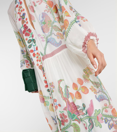 La Doublej Athena Printed Silk Chiffon Maxi Dress In Multicoloured