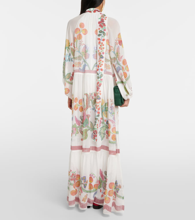 La Doublej Athena Printed Silk Chiffon Maxi Dress In Multicoloured