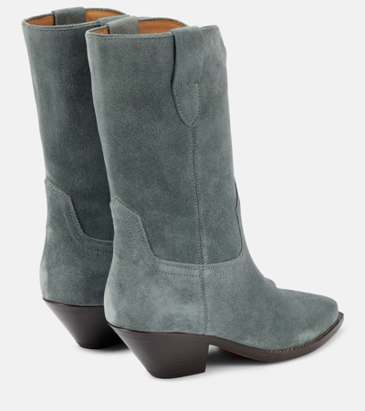 Shop Isabel Marant Dahope Suede Cowboy Boots In Green