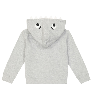 Shop Stella Mccartney Shark Cotton Jersey Hoodie In Grey