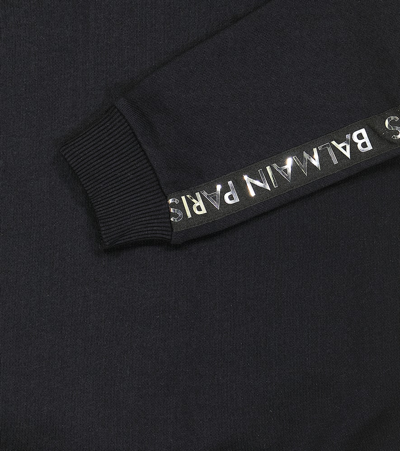 Balmain Cotton Fleece Sweatshirt And Sweatpants Set In Black