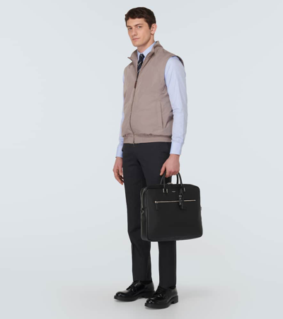 Shop Canali Technical Vest In Brown