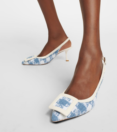 Roger Vivier Viv In The City 65 Slingback Pumps In White