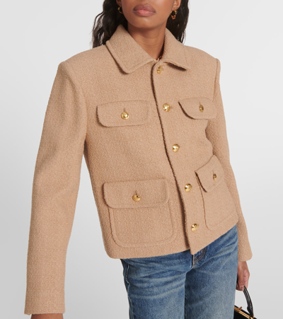 Shop Nili Lotan Paloma Cotton-blend Jacket In Beige