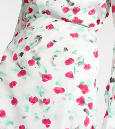 Marni Pleated Floral-print A-line Skirt In Multicoloured