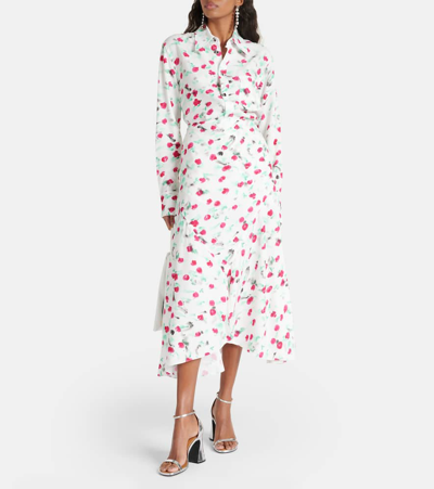 Marni Pleated Floral-print A-line Skirt In Multicoloured