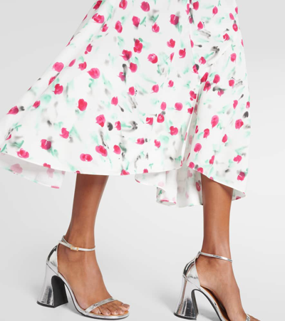 Marni Pleated Floral-print A-line Skirt In Multicoloured
