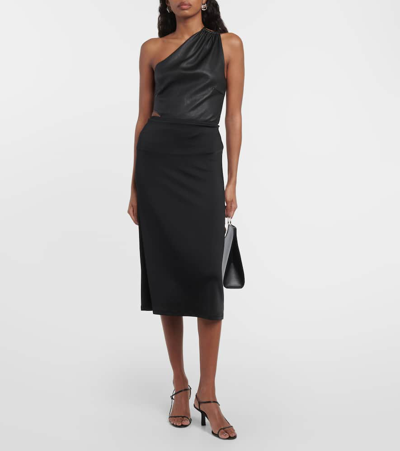 Tove Flor Midi Pencil Skirt In Black