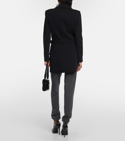 Shop Saint Laurent Saharienne Wool-blend Jacket In Black