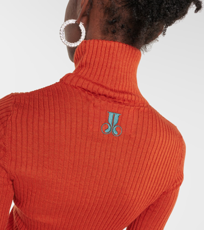 Shop La Doublej High Kick Cashmere And Silk Top In Orange