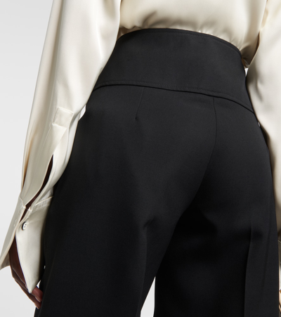 Shop Jil Sander High-rise Wool Wide-leg Pants In Black