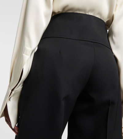 Jil Sander High-rise Wool Wide-leg Pants In Black