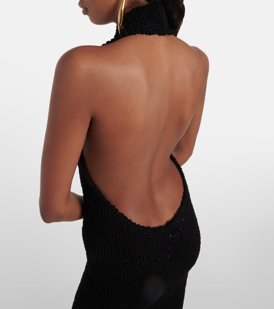 Alexandre Vauthier Halterneck Cotton Jersey Gown In Black