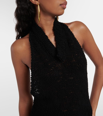 Alexandre Vauthier Halterneck Cotton Jersey Gown In Black