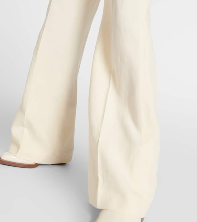 Shop Chloé One-shoulder Linen Jumpsuit In White