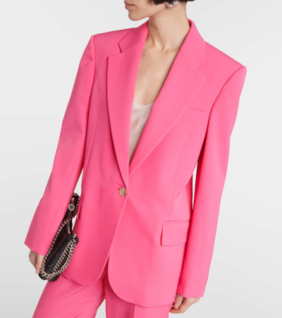 Stella Mccartney Single-breasted Wool Blazer In Pink