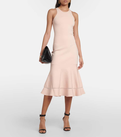 Shop Victoria Beckham Flared Midi Dress In Pink