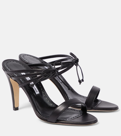 Manolo Blahnik Black Bomasan Mules In Black