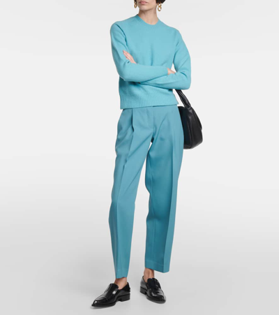 Jil Sander Pleated Wool Wide-leg Pants In Black