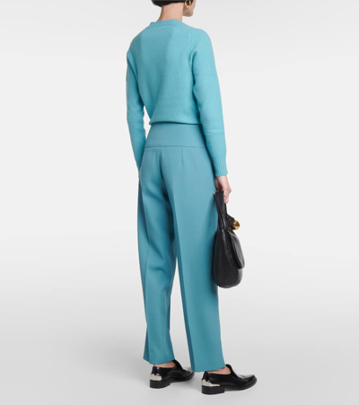 Jil Sander Pleated Wool Wide-leg Pants In Black