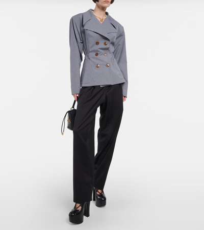 Vivienne Westwood Gingham Cotton Jacket In Blue
