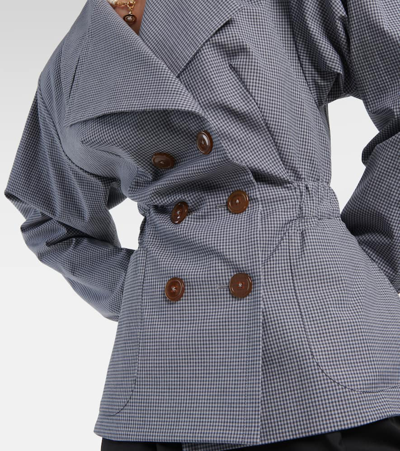 Shop Vivienne Westwood Gingham Cotton Jacket In Blue