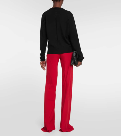 Rick Owens Biker Level Knit Wool Sweater In Black