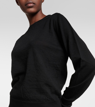 Rick Owens Biker Level Knit Wool Sweater In Black