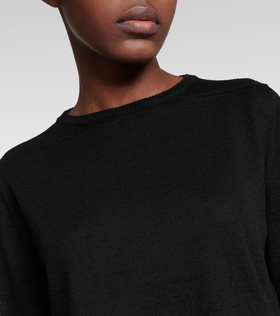 Rick Owens Biker Level Knit Wool Sweater In Black